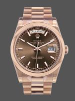 Rolex Day-Date 118205 Rose Gold Chocolate Dial 36mm Unisex Replica Watch
