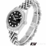 Rolex Datejust 178384 Diamond Bezel Black Diamond Dial 31MM Lady Replica Watch - Image 3