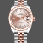 Rolex Datejust 178341 Everose Gold Pink Baton Dial 31MM Lady Replica Watch