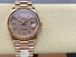 Rolex Day Date 36 Diamond Paved Dial Fluted Bezel 18K Everose gold 128235 0039 President Watch - Image 3