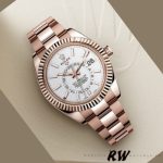 Rolex Sky-Dweller 326935 Rose Gold White Dial 42mm Mens Replica Watch - Image 3