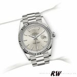 Rolex Day-Date 228239 Silver Stripe Motif Dial Fluted Bezel 40mm Mens Replica Watch - Image 4