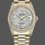 Rolex Day-Date 118388 Yellow Gold Diamond Meteorite Dial 36MM Unisex Replica Watch