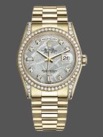 Rolex Day-Date 118388 Yellow Gold Diamond Meteorite Dial 36MM Unisex Replica Watch
