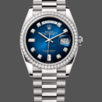 Rolex Day-Date 128349RBR 0010 Blue Ombre Dial Diamond Bezel 36MM Unisex Replica Watch