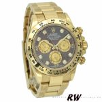 Rolex Daytona 116508 Yellow Gold Black Mother Of Pearl Dial 40MM Mens Replica Watch - Image 13