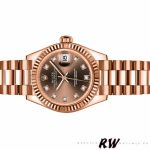 Rolex Datejust 279175 Chocolate Diamonds Dial Fluted Bezel 28mm Lady Replica Watch - Image 3