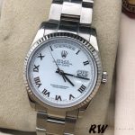 Rolex Day-Date 118239 White Gold White Roman Numeral Dial 36mm Unisex Replica Watch - Image 3