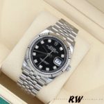 Rolex Datejust 126234 Fluted Bezel Black Diamond Dial 36MM Unisex Replica Watch - Image 12