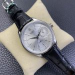 Rolex Cellini Date 50519 Black Leather Silver Dial 39mm Mens Replica Watch - Image 4