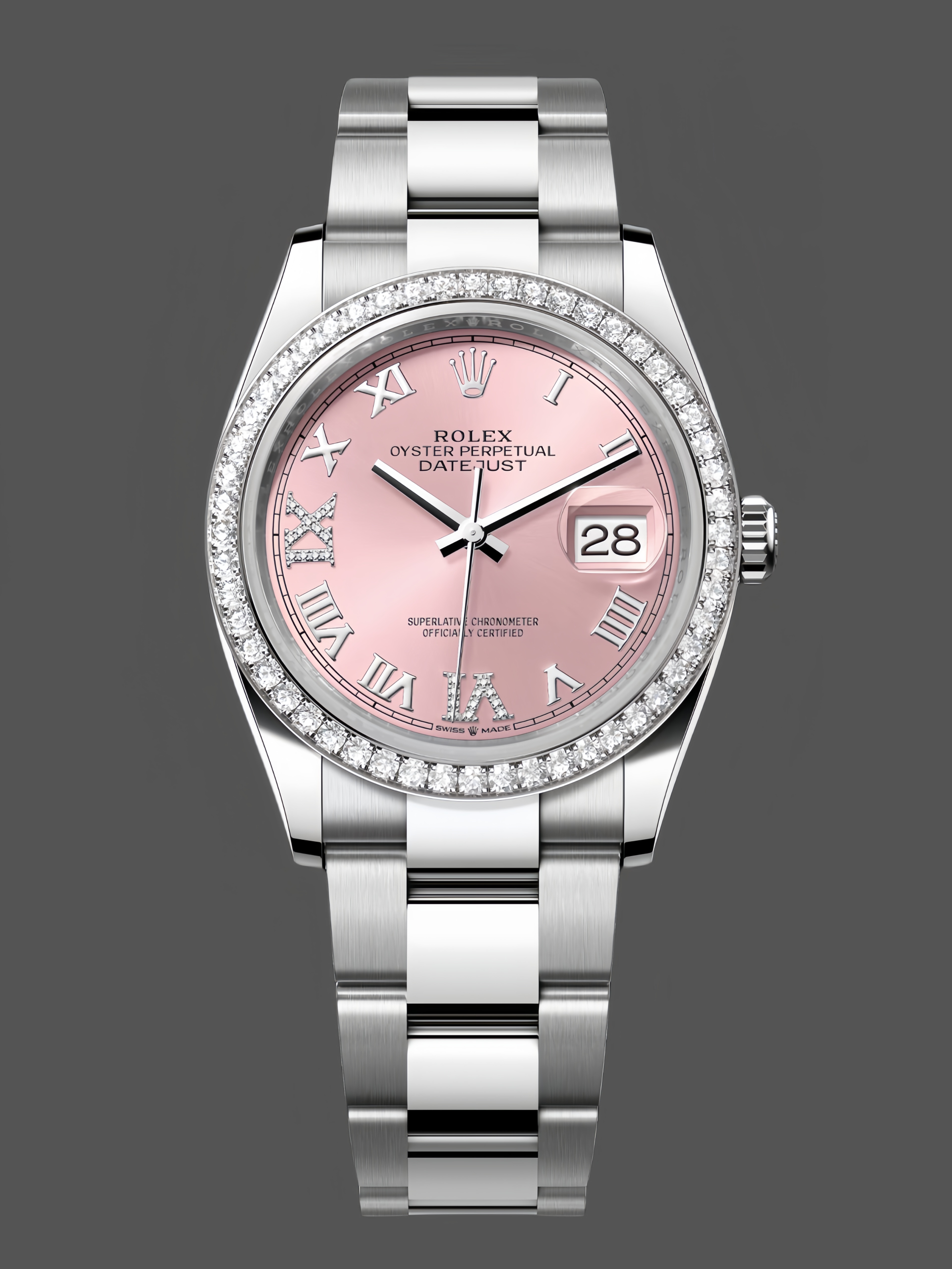 514974E6-9547-F998-8B29-4B7AB87E5FCA Replica Rolex Datejust 36 126284RBR 0024 Pink Roman Diamond Dial Lady Watch - Image 1