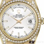 Rolex Day-Date 118388 Yellow Gold White Dial 36MM Unisex Replica Watch - Image 2