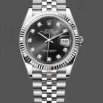 Rolex Datejust 126234 Fluted Bezel Black Diamond Dial 36MM Unisex Replica Watch
