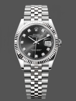 Rolex Datejust 126234 Fluted Bezel Black Diamond Dial 36MM Unisex Replica Watch