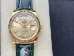 Rolex Day Date 36 Yellow Gold Champagne Dial 118138 0125 Green Strap - Image 3