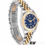 Rolex Datejust 179173 Concentric Circle Blue Dial Fluted Bezel 26MM Lady Replica Watch - Image 2