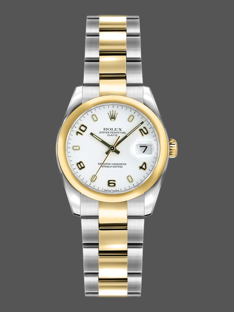 52F4B02D-B304-A16B-A15C-3A32800586EF Rolex Datejust 179163 White Arabic Dial Domed Dezel 26MM Lady Replica Watch - Image 1