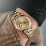 Rolex Day-Date 118238 Champagne Dial Yellow gold 36mm Unisex Replica Watch - Image 3