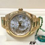 Rolex Sky-Dweller 326938 Yellow Gold Silver Dial 42mm Mens Replica Watch - Image 4