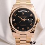Rolex Day-Date 118235 Rose Gold Black Arabic Dial 36mm Unisex Replica Watch - Image 2