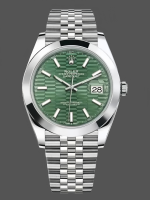 Rolex Datejust 41 Mint Green Dial with Smooth Bezel 126300 Men's Watch