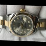 Rolex Datejust 179163 Silver Diamond Dial Domed Dezel 26MM Lady Replica Watch - Image 3