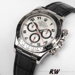 Rolex Daytona 116519 Black Alligator Leather strap silver Dial 40mm Mens Replica Watch - Image 2