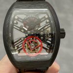 Franck Muller Skeleton V45 T SQT Black Strap 35.6mm×40.6mm