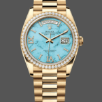 Rolex Day-Date 128348RBR Turquoise Diamond Dial Yellow Gold 36MM Unisex Replica Watch