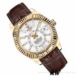 Rolex Sky-Dweller 326138 White Dial Yellow Gold 42MM Mens Replica Watch - Image 4