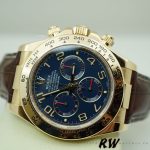 Rolex Cosmograph Daytona 116518 Yellow Gold Blue Dial 40mm Mens Replica Watch - Image 2
