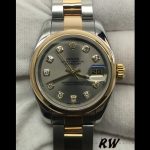 Rolex Datejust 179163 Silver Diamond Dial Domed Dezel 26MM Lady Replica Watch - Image 2