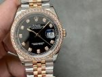 Rolex Datejust 36 Steel & Everose Gold Black Dial Diamond Bezel m126281rbr 0007 - Image 3