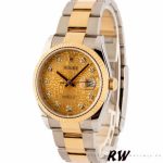 Rolex Datejust 126233 Champagne Jubilee Dial 36MM Unisex Replica Watch - Image 2