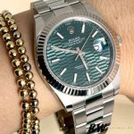 Rolex Datejust 126334 0029 Fluted Bezel Green Motif Dial 41MM Mens Replica Watch - Image 12