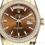 Rolex Day Date 118348 Chocolate Brown Dial Yellow Gold 36mm Unisex Replica Watch - Image 2