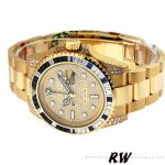 Rolex GMT-Master II 116758 Yellow Gold Pave Dial 40mm Mens Replica Watch - Image 5