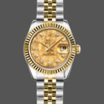 Rolex Datejust 179173 Crystal Champagne Dial Fluted Bezel 26MM Lady Replica Watch