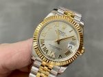 Rolex Datejust 31 Stainless Steel and Yellow Gold Silver Pave Roman Dial m278273 0004 Women's Watch - Image 5