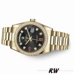 Rolex Day Date 118348 Black Diamond Dial 36mm Unisex Replica Watch - Image 3