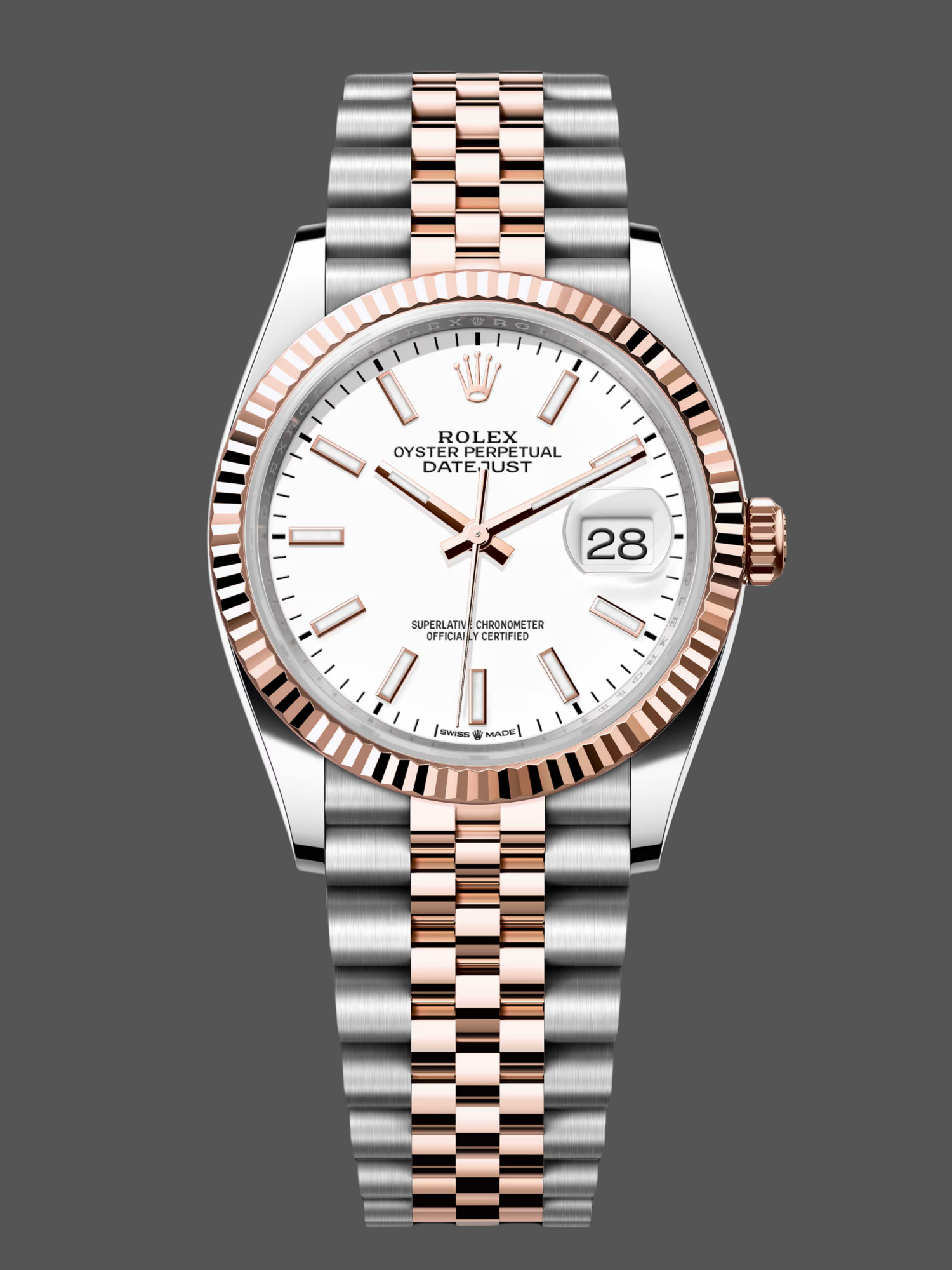 5A5A68DF-B9AB-4994-6CA3-22C148DC9DB5 Rolex Datejust Steel & Everose Gold White Dial M126231 0017 - Image 1