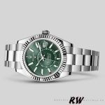 Rolex Sky-Dweller 336934 Fluted Bezel Green Dial 42MM Mens Replica Watch - Image 15