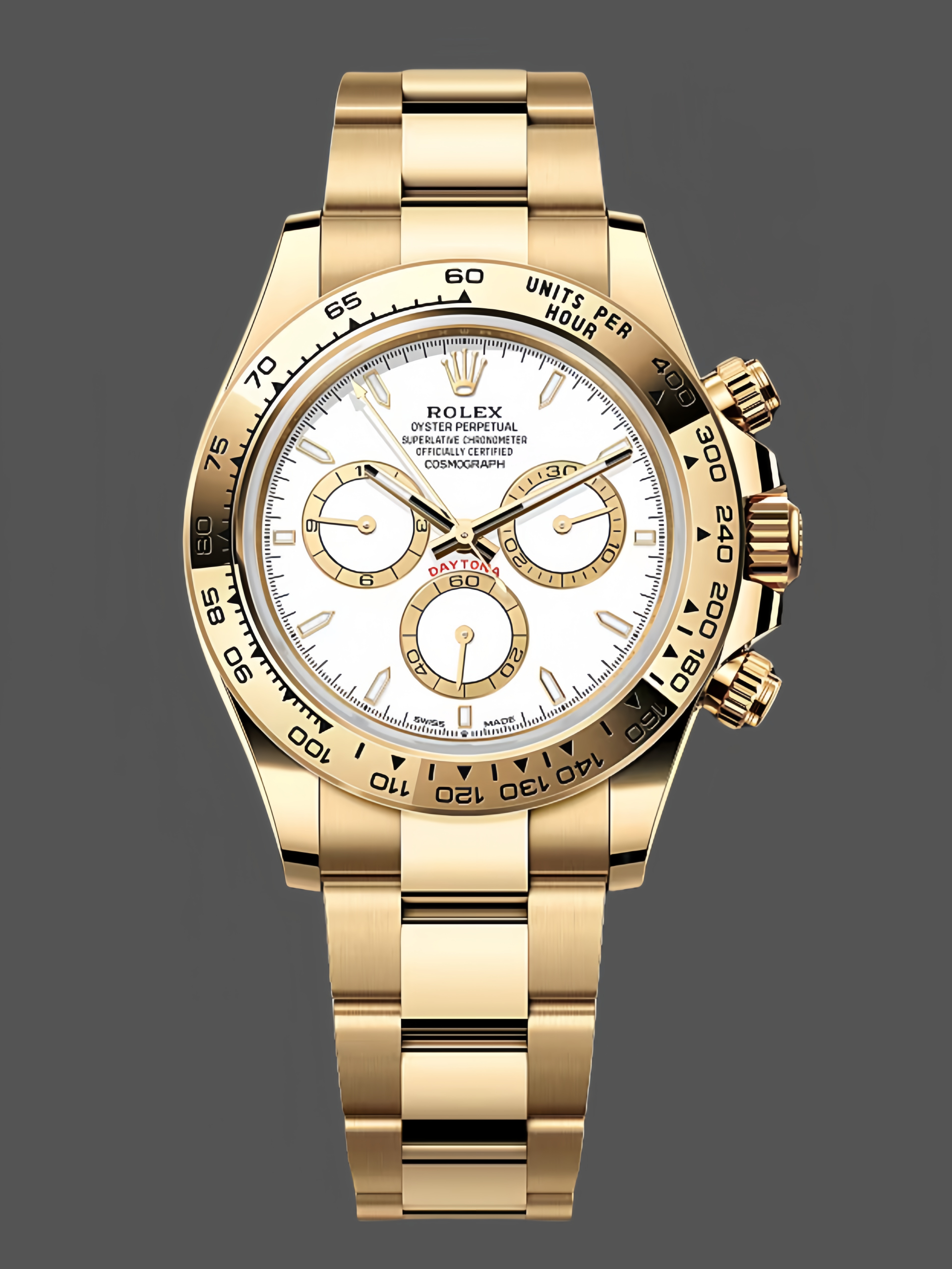 5AB2C941-2CDB-2056-EE7F-FF46C7E31231 Rolex Daytona 126508 0001 18K Yellow gold White Dial Replica Watch - Image 1