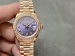 Rolex Datejust 28mm Everose Gold m279135rbr 0020 Aubergine Diamond President Women's Watch - Image 3