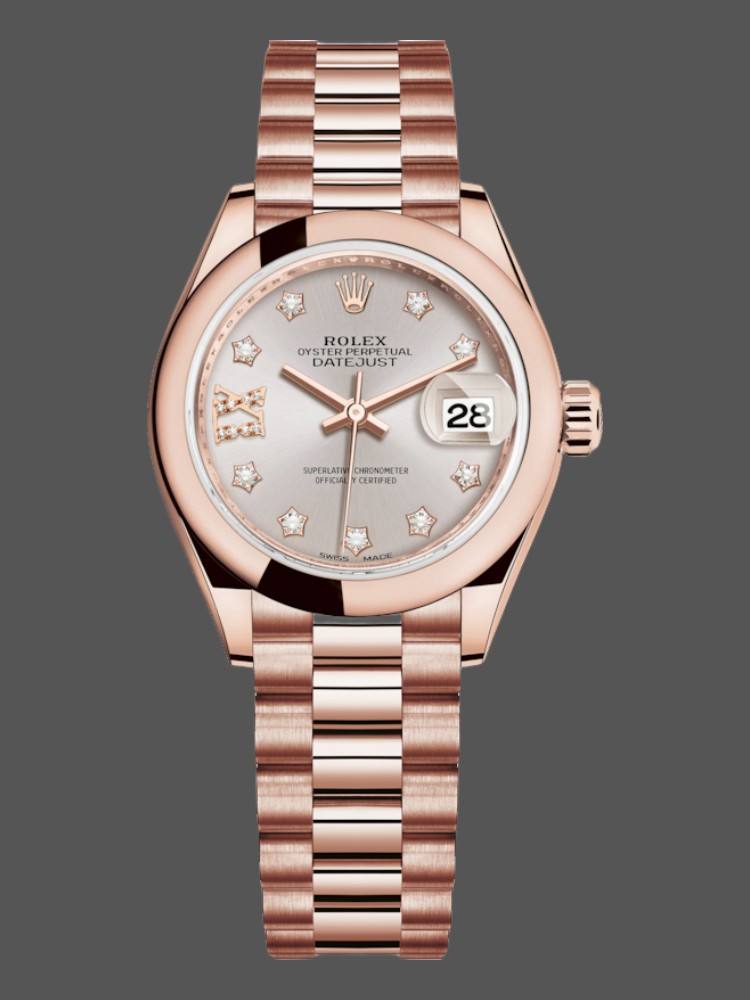 5C96E75F-57F1-0399-4C7B-F2960DDD946C Rolex Datejust 279165 Sundust Diamonds Dial Domed Bezel 28mm Lady Replica Watch - Image 1