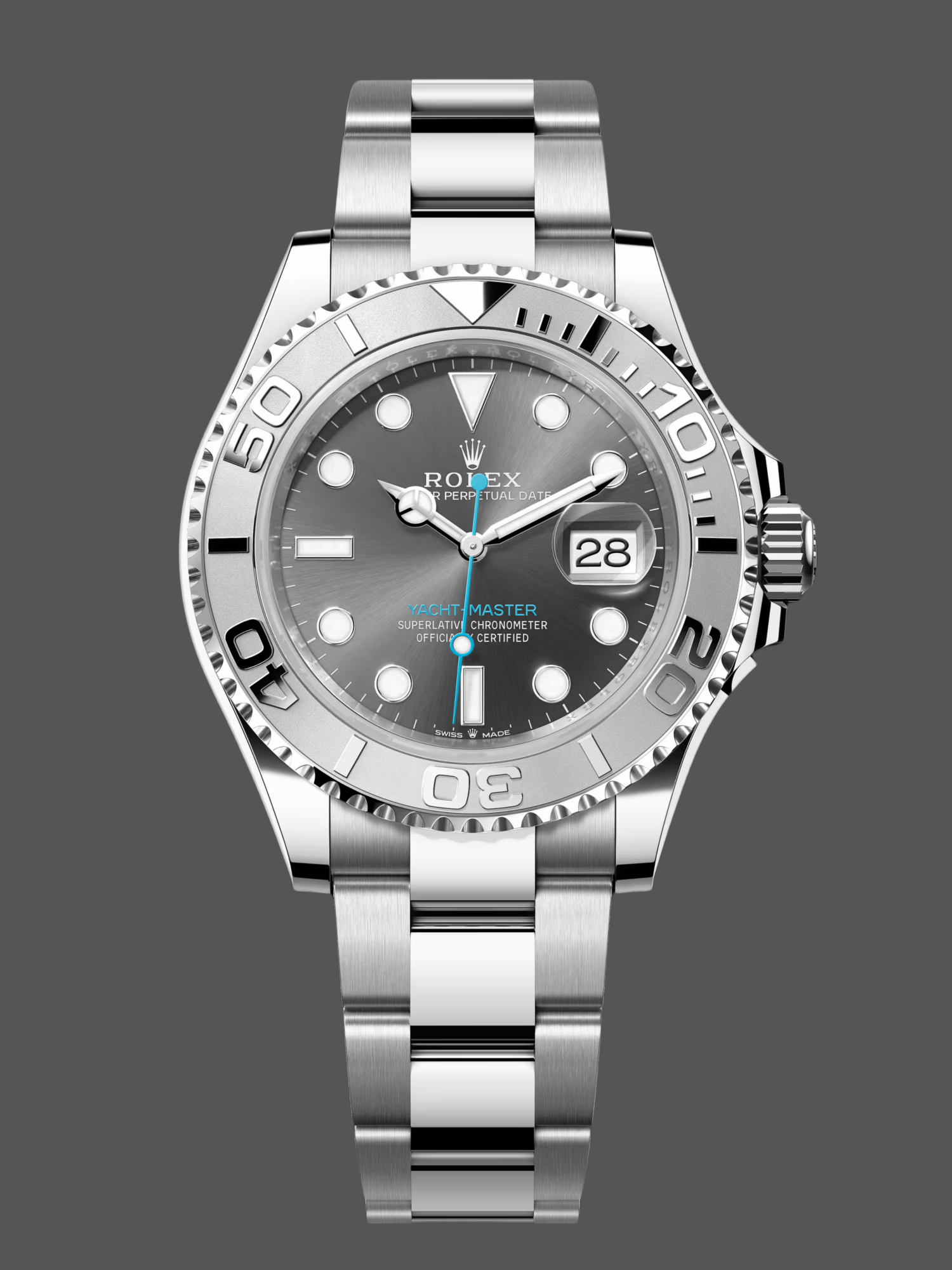 5CED0401-9F8E-F7F5-86AD-9B950270F7DB Rolex Yacht-Master 126622 Platinum Bezel Dark Rhodium Grey Dial 40MM Mens Replica Watch - Image 1