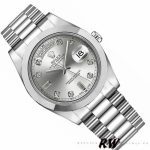Rolex Day-Date 218206 Silver Diamond Dial Platinum 41MM Mens Replica Watch - Image 3
