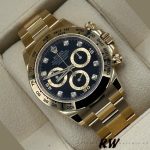 Rolex Daytona 116508 Yellow Gold Black Diamond Dial 40MM Mens Replica Watch - Image 3