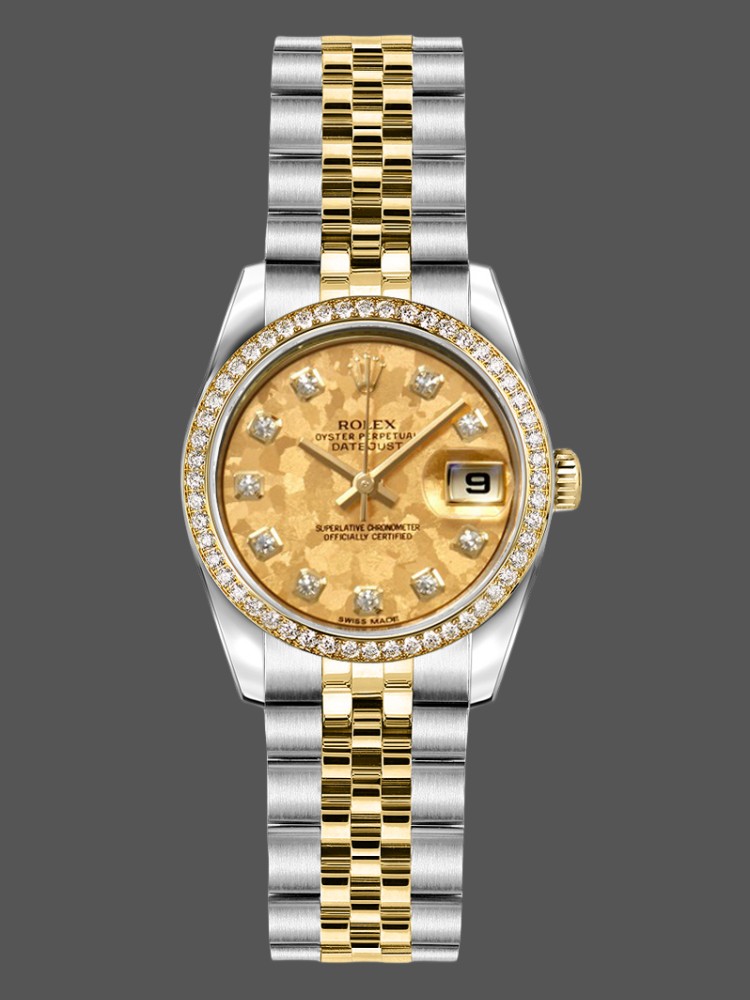 5D821E41-C688-7234-7E05-3EC07D94C894 Rolex Datejust 179383 Crystal Gold Dust Champagne Dial 26MM Lady Replica Watch - Image 1