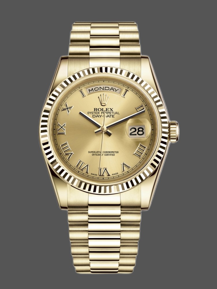 5DC8D1E1-3BC8-9DA2-35BC-CB40DFBB9194 Rolex Day-Date 118238 Champagne Dial 36mm Unisex Replica Watch - Image 1